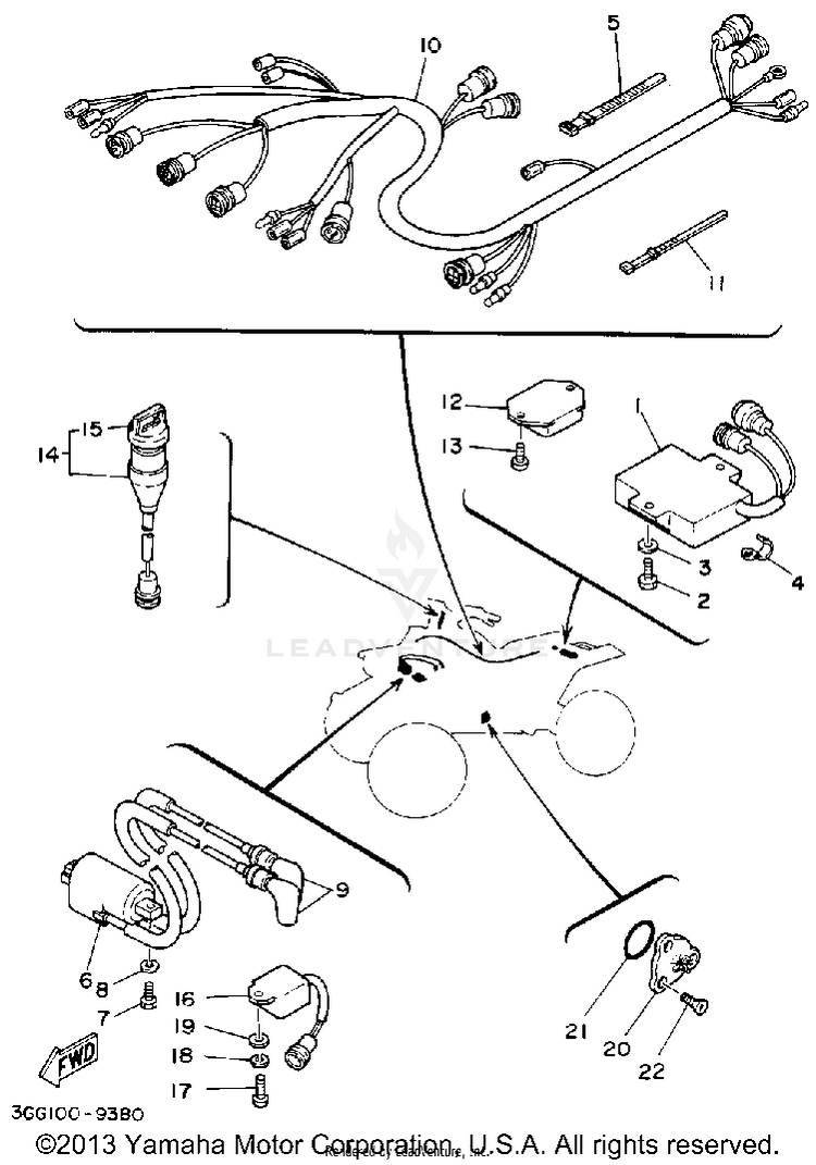 Electrical 1 BANSHEE - YFZ350D - 1992 Schematic