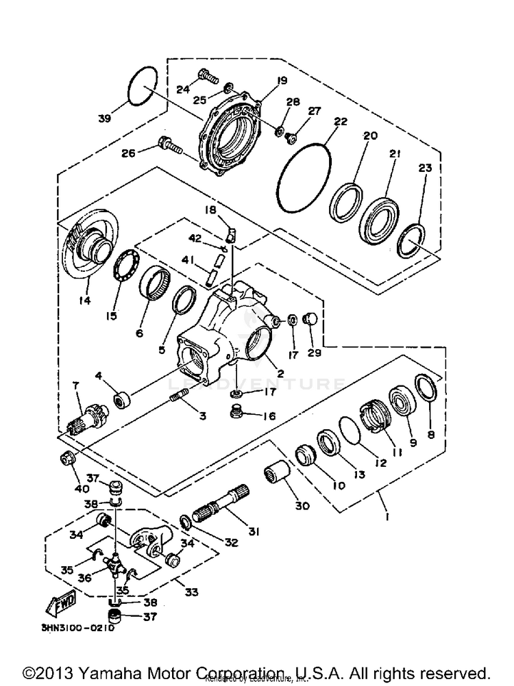 Drive Shaft BIG BEAR - YFM350FWB_MNH - 1991 Schematic