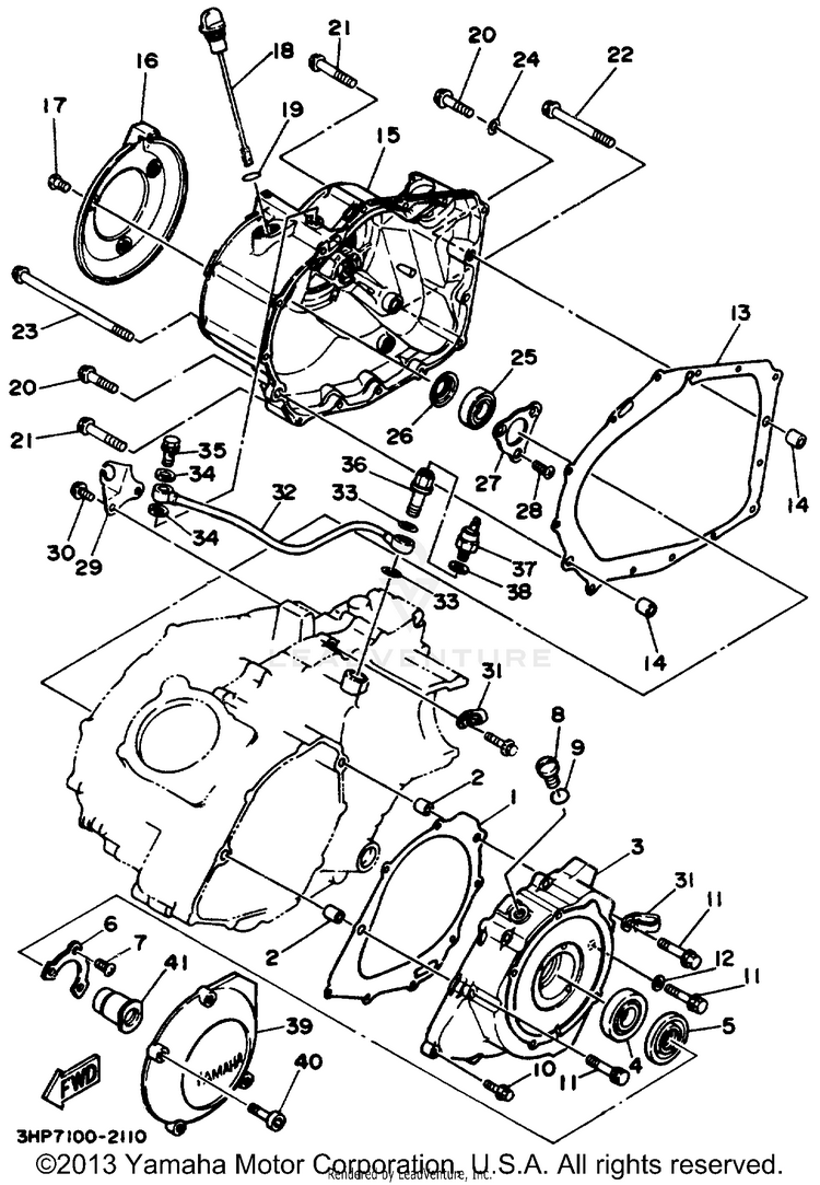 Crankcase Cover 1 BIG BEAR (ME & NH Only) - YFM350FWD_MNH - 1992 Schematic