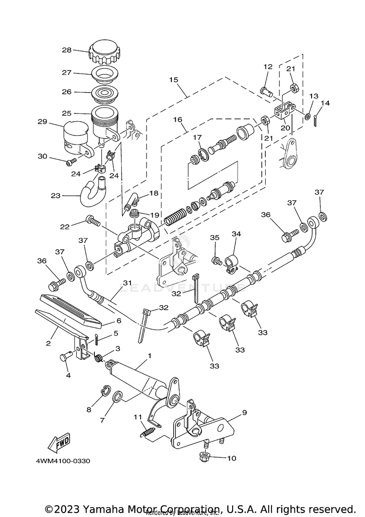 Rear Master Cylinder Schematic