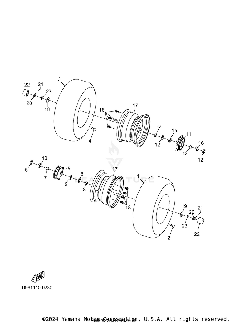 Front Wheel GRIZZLY 110 - YFM01GYXTG - 2026 Schematic
