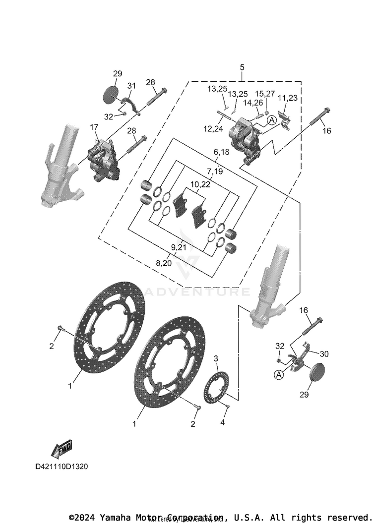 Front Brake Caliper Schematic