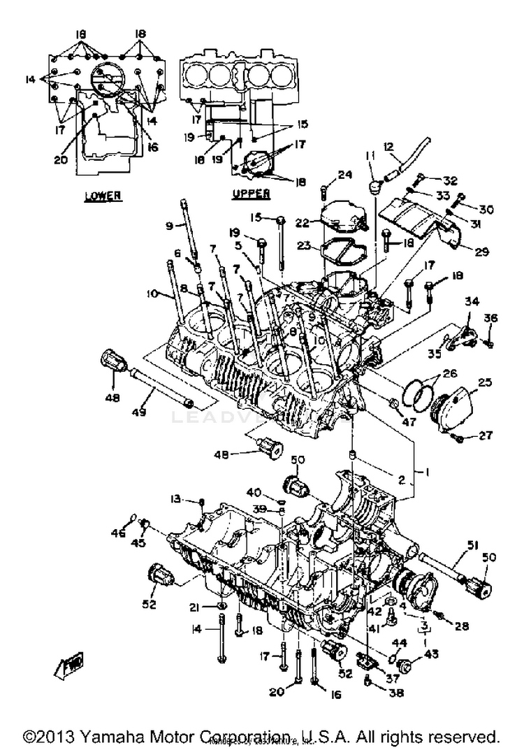 Crankcase XS1100LG - 1980 Schematic