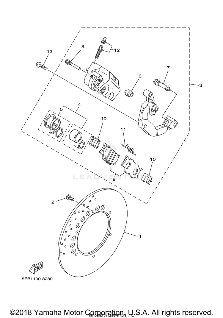 Front Brake Caliper Schematic