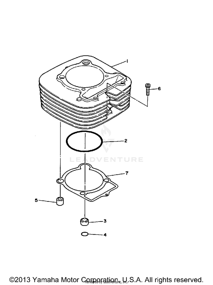 Cylinder BIG BEAR - YFM350FWB_MNH - 1991 Schematic