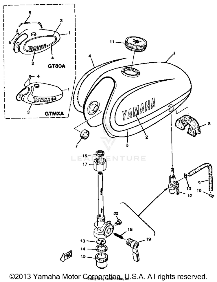 Fuel Tank GT80A - 1974 Schematic