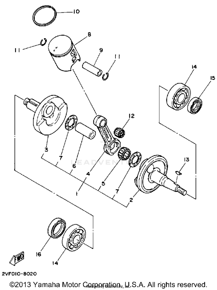 Crankshaft Piston Schematic
