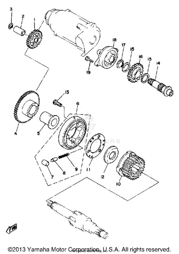 Starter Clutch XS1100SG - 1980 Schematic