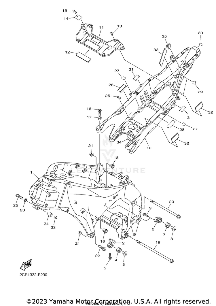 Frame YZFR1 - YZFR1GCGY - 2016 Schematic