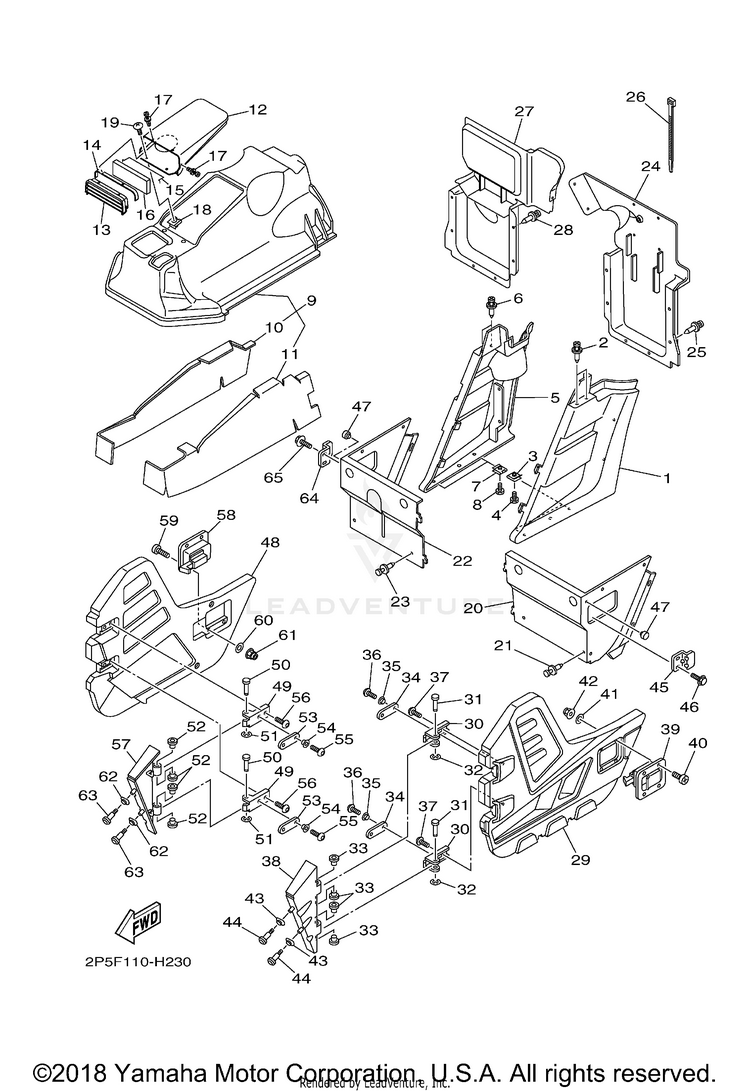 Side Cover RHINO 450 HUNTER - YXR45FHY - 2009 Schematic