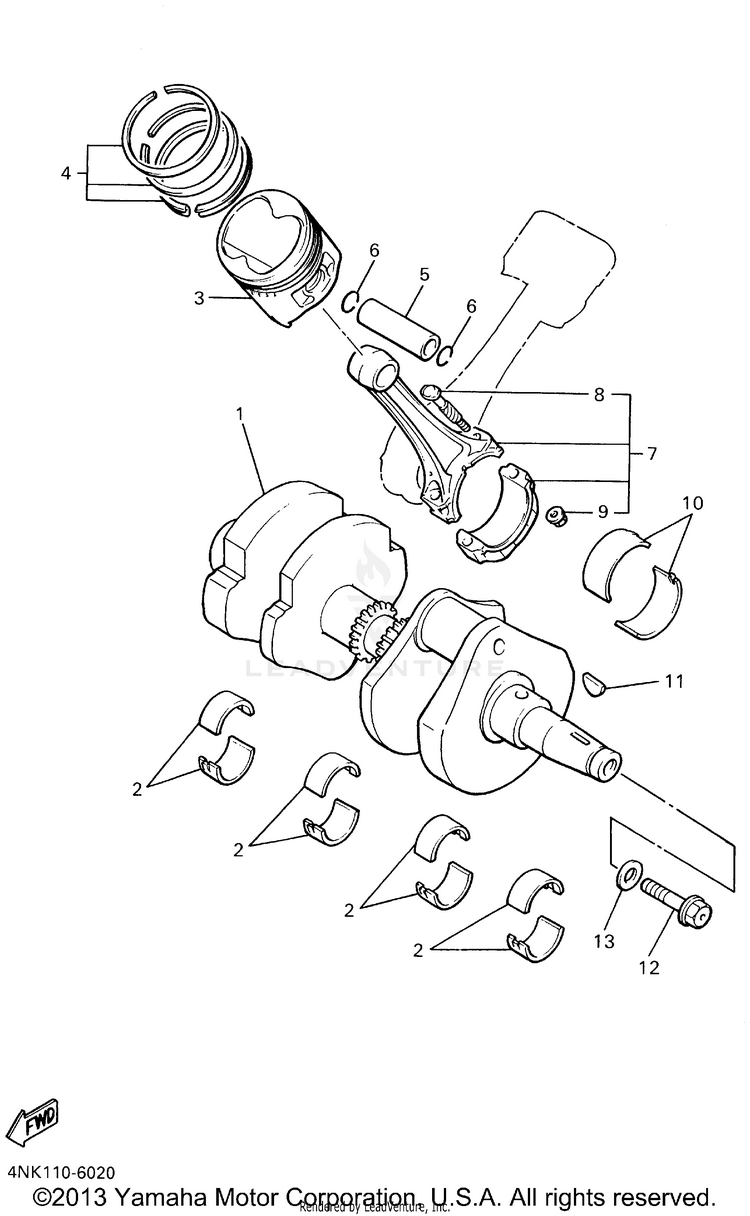 Crankshaft Piston Schematic