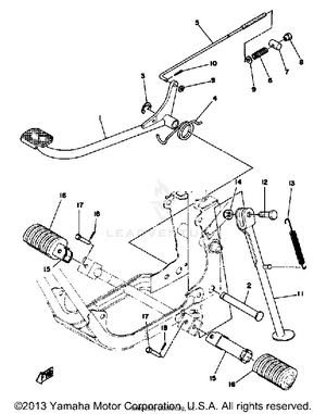 Stand - Footrest - Brake Pedal Schematic