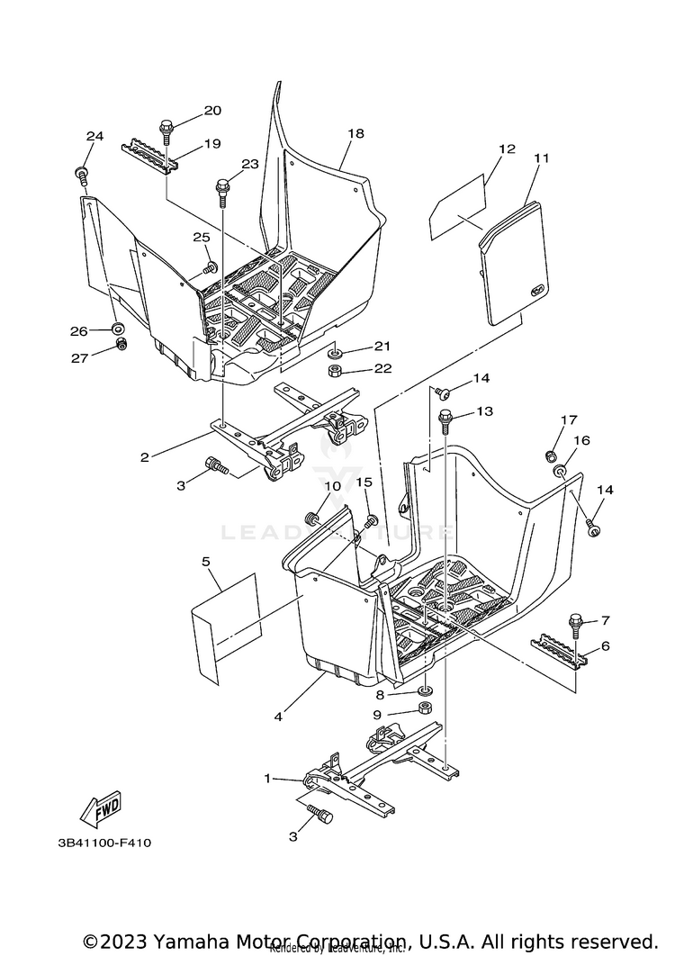 Stand Footrest GRIZZLY 700 - YFM7FGXGR - 2008 Schematic