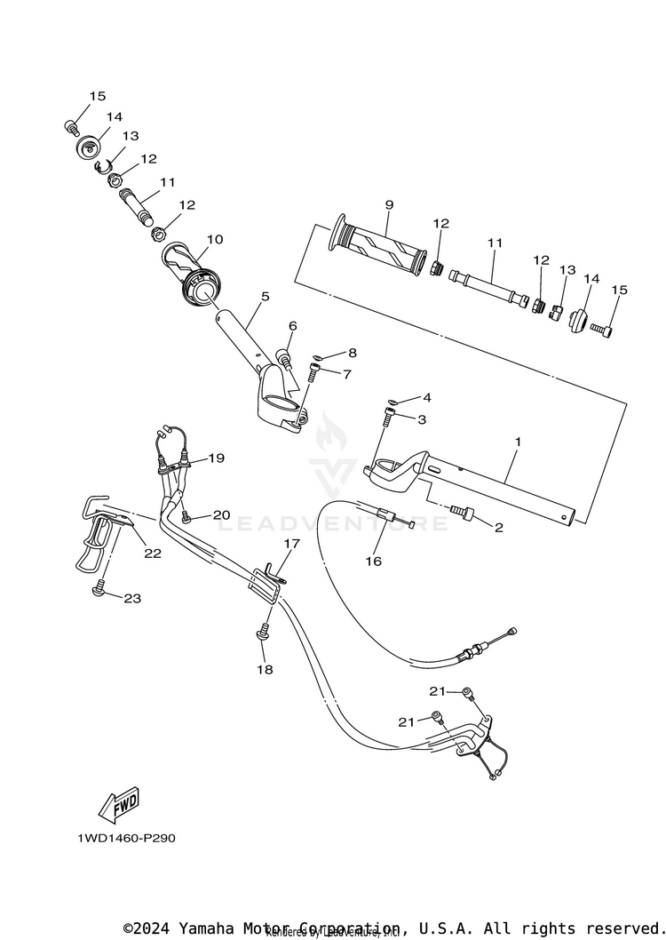 Steering Handle Cable R3 - YZFR3HB - 2017 Schematic