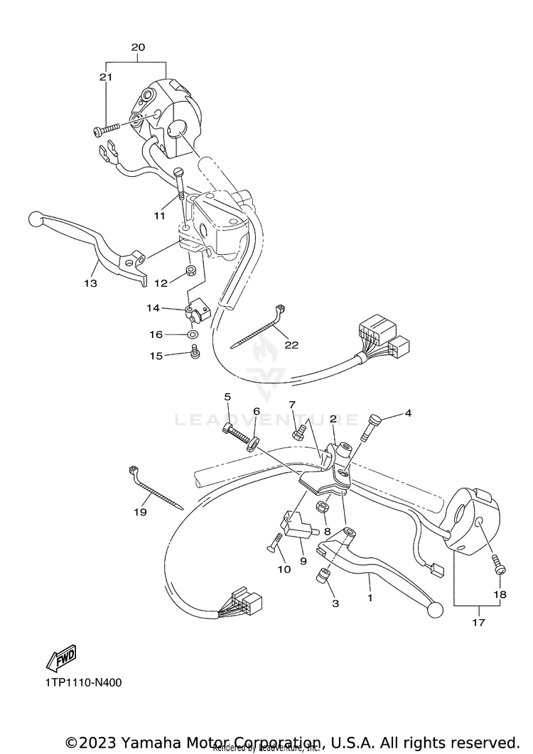 Handle Switch Lever BOLT R SPEC CA - XVS95CFCB - 2015 Schematic