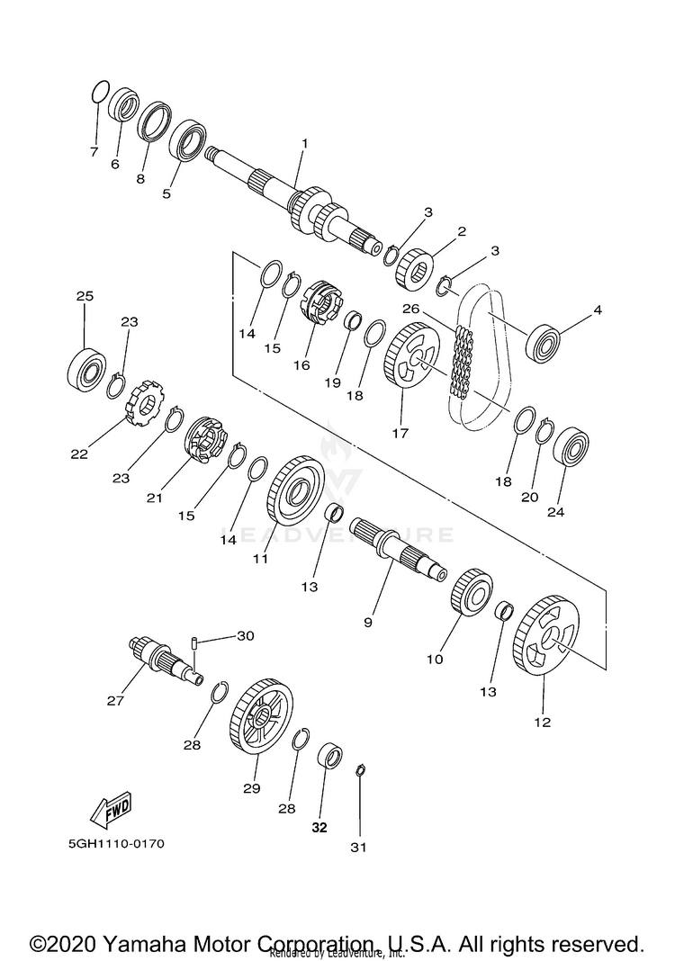 Transmission KODIAK 4WD HUNTER - YFM400FAHN - 2001 Schematic