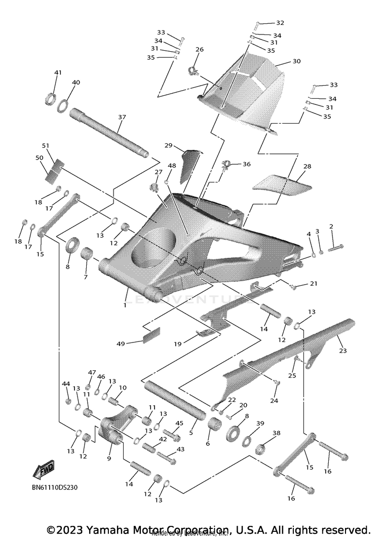 Rear Arm YZFR6 - YZFR6L1CB - 2020 Schematic