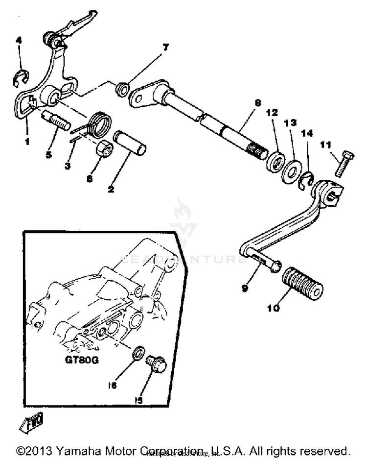 Shift Shaft GT80E - 1978 Schematic