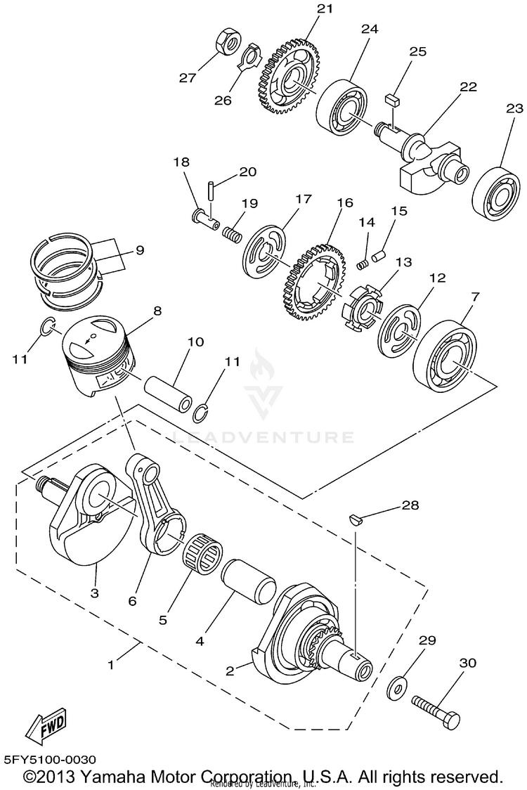 Crankshaft Piston Schematic