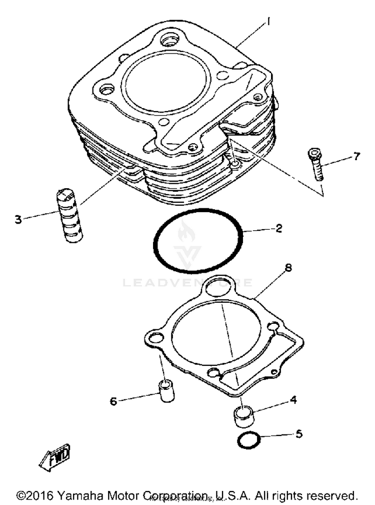 Cylinder XT250 - XT250H_198 - 1981 Schematic