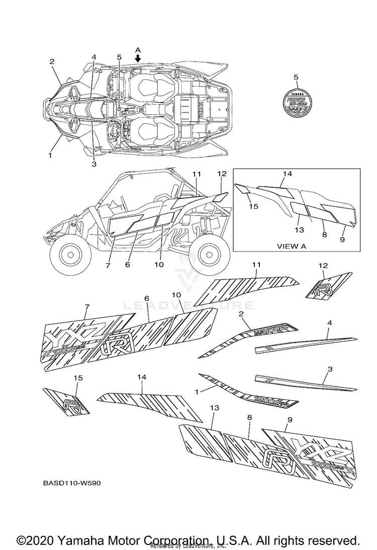 Graphics YXZ1000R SS SE CAL - YXZ10YCCMW - 2021 Schematic