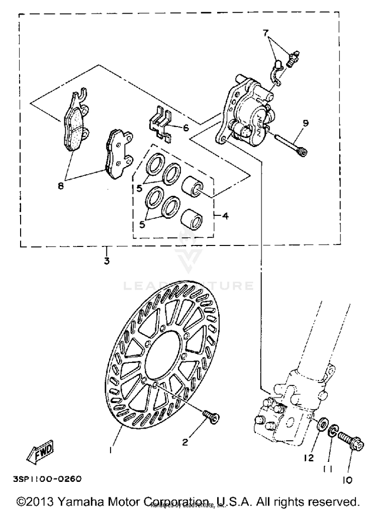 Front Brake Caliper Schematic