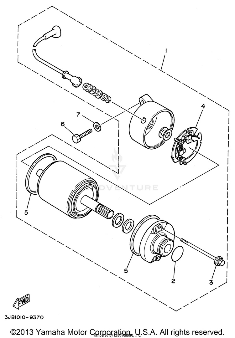 Starting Motor VIRAGO 535 - XV535HC - 1996 Schematic