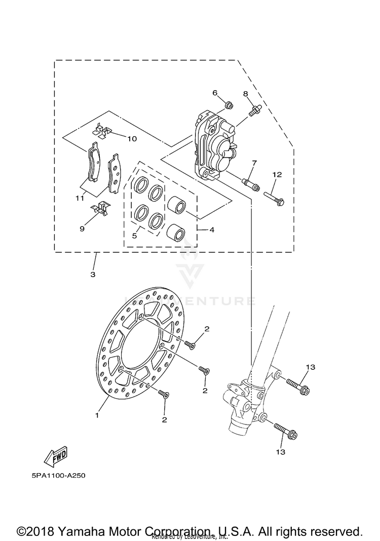 Front Brake Caliper Schematic