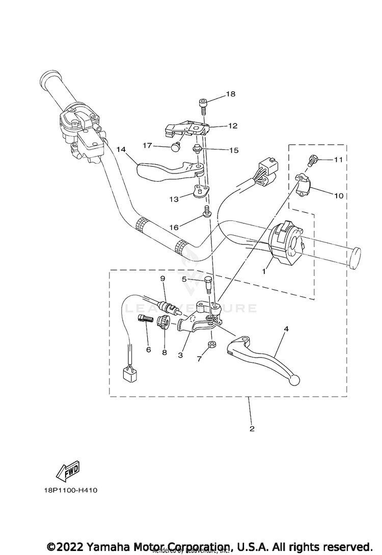 Handle Switch & Lever YFZ450R SE - YFZ45YSSNB - 2022 Schematic