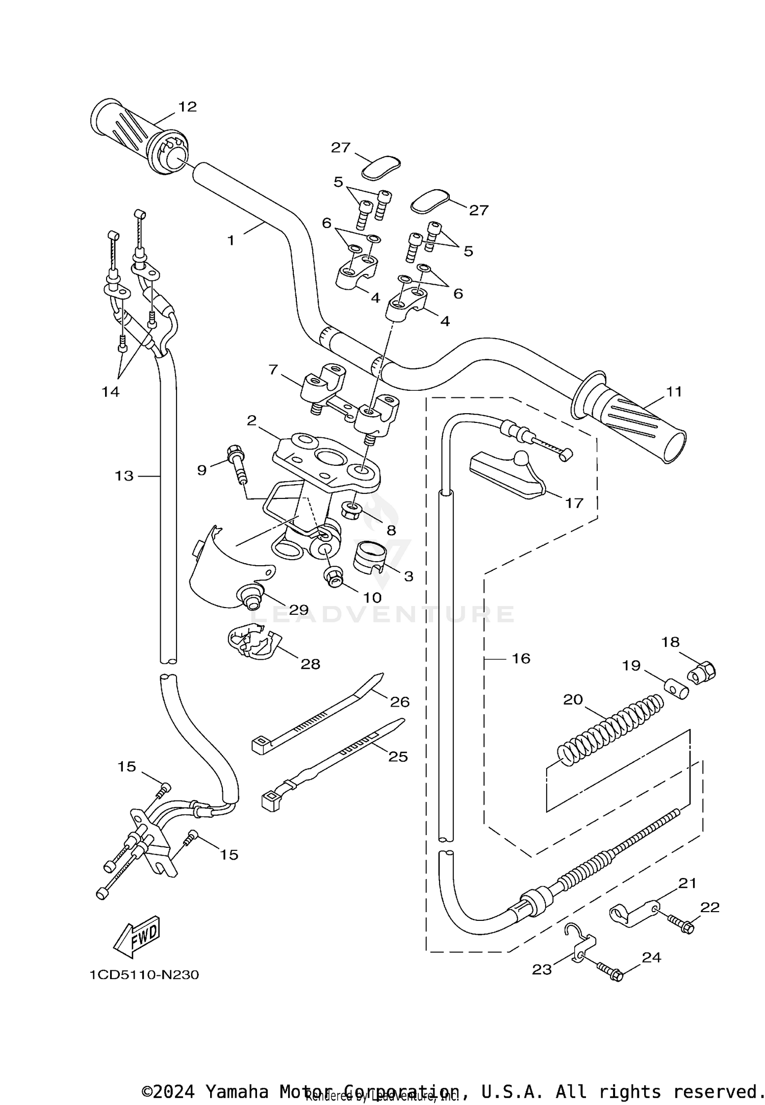 STEERING HANDLE CABLE