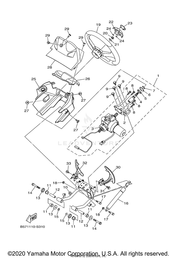 Steering 2 YXZ1000R SS SE CAL - YXZ10YCCMW - 2021 Schematic