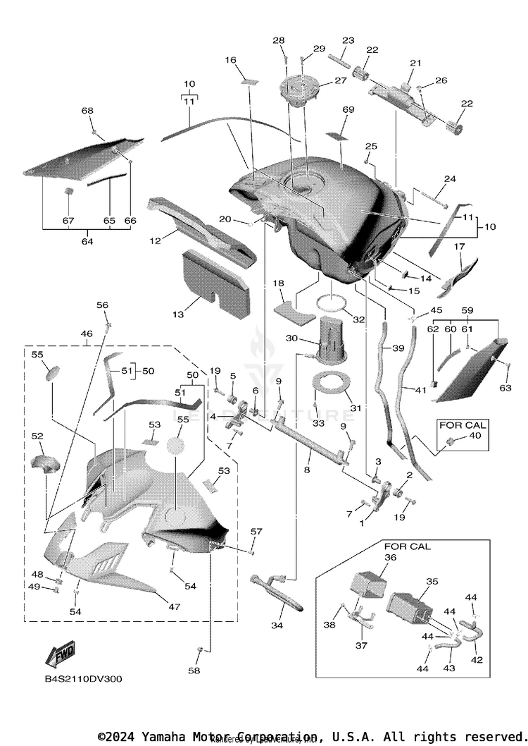 Fuel Tank YZFR1 - YZFR1MLC - 2020 Schematic
