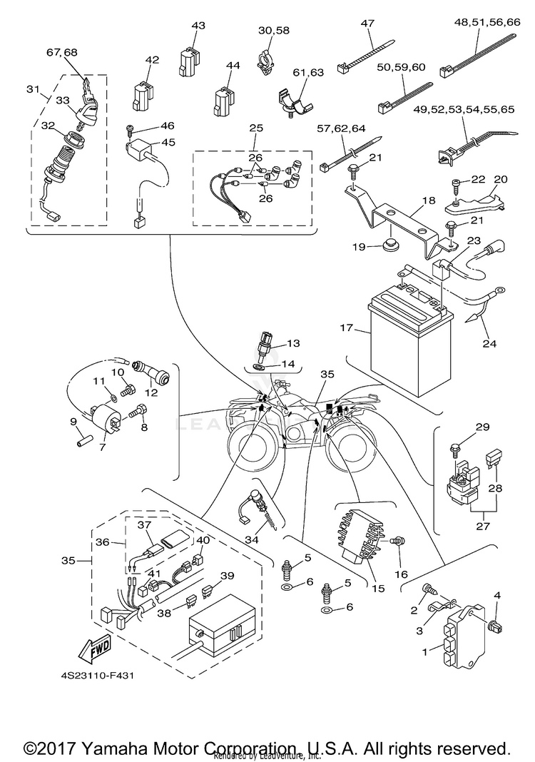 Electrical 1 GRIZZLY 350 IRS 4WD - YFM35FGIAG - 2011 Schematic