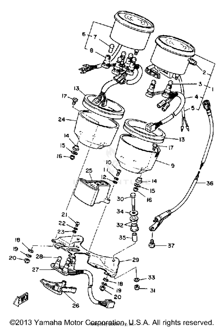 Speedometer Tachometer XS1100SG - 1980 Schematic