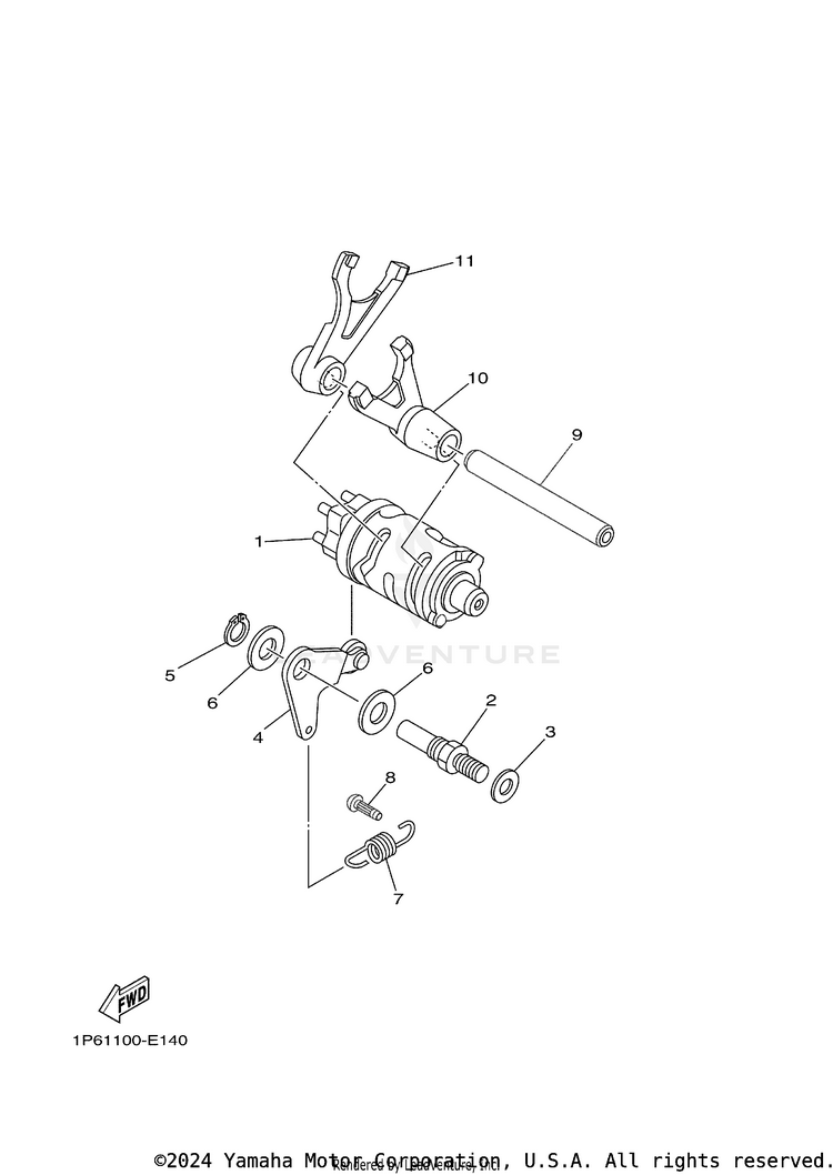 Shift Cam & Fork Schematic