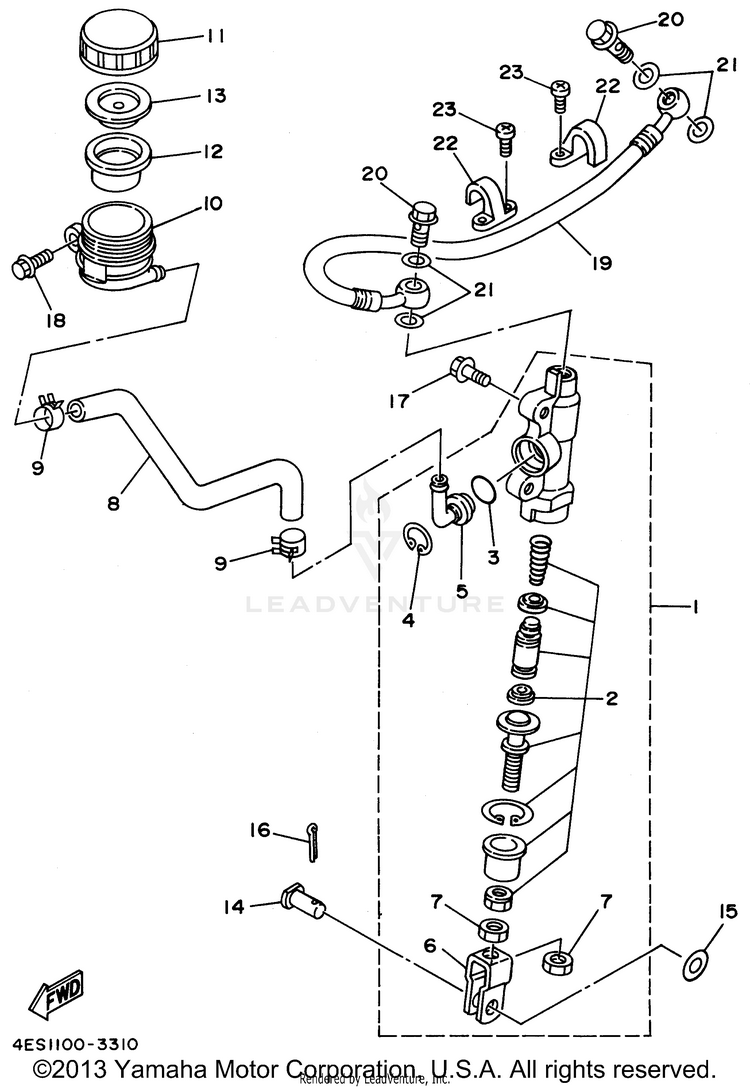 Rear Master Cylinder Schematic
