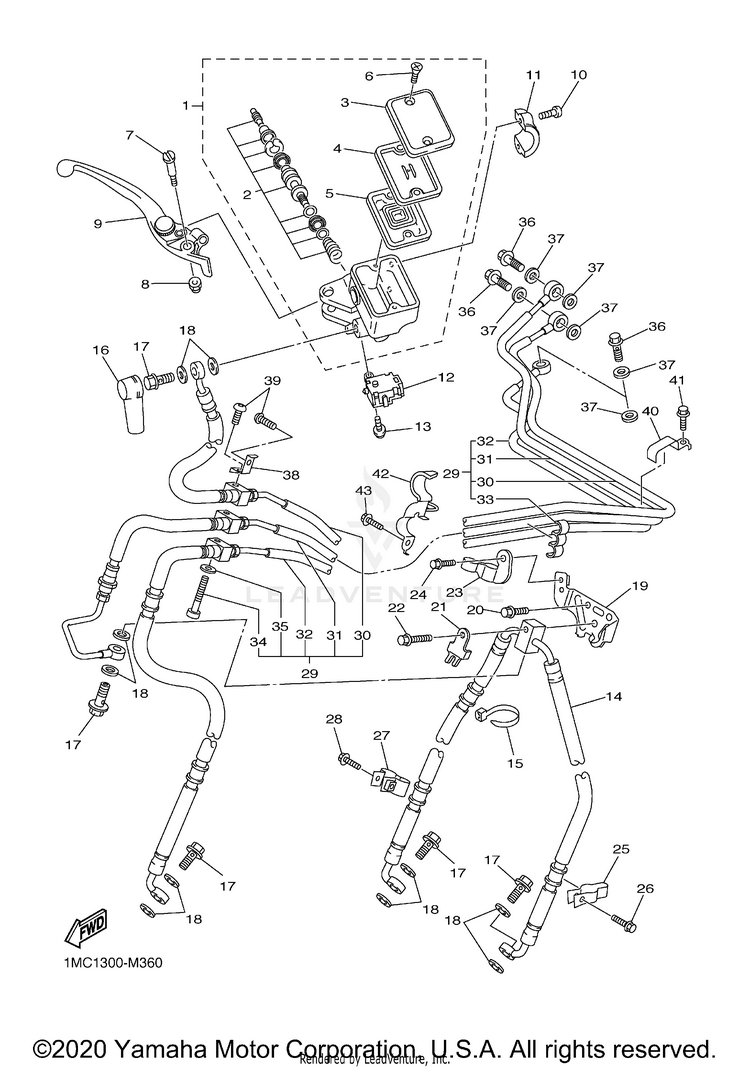 Front Master Cylinder Schematic