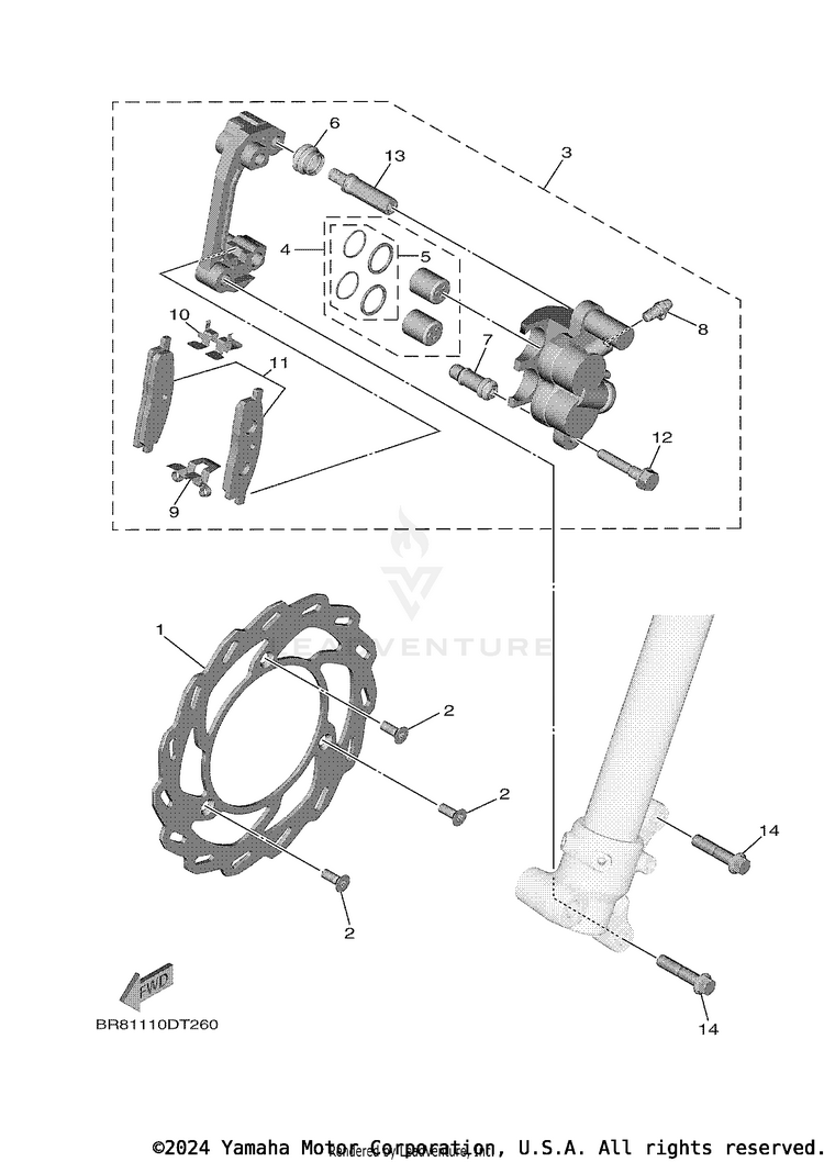 Front Brake Caliper Schematic
