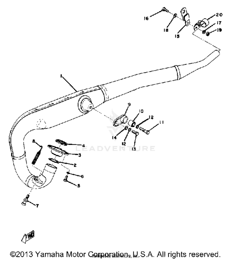 Exhaust Yz125a - B Schematic