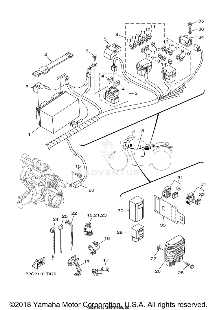 Electrical 1 XSR700 - XSR700JCL - 2018 Schematic