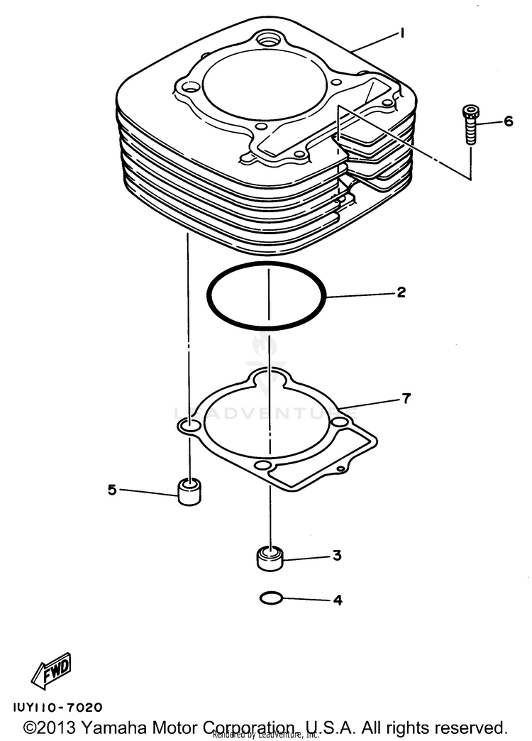 Cylinder BIG BEAR 4WD (ME & NH Only) - YFM350FWF_MNH - 1994 Schematic