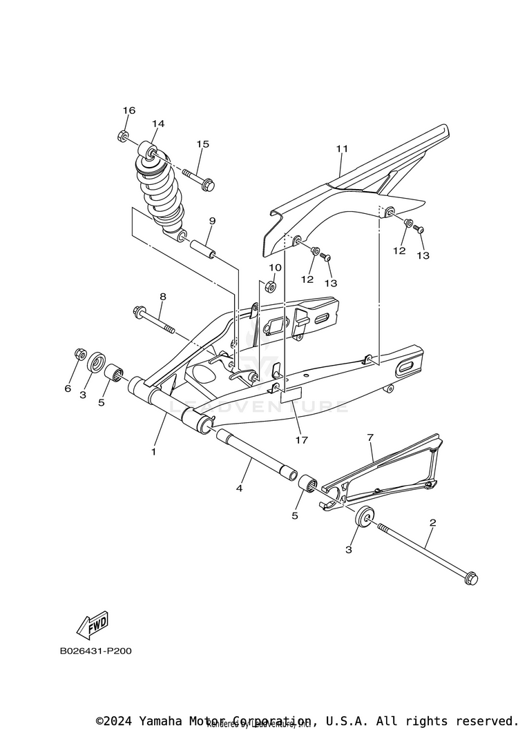 Rear Arm Suspension R3 - YZFR3HB - 2017 Schematic