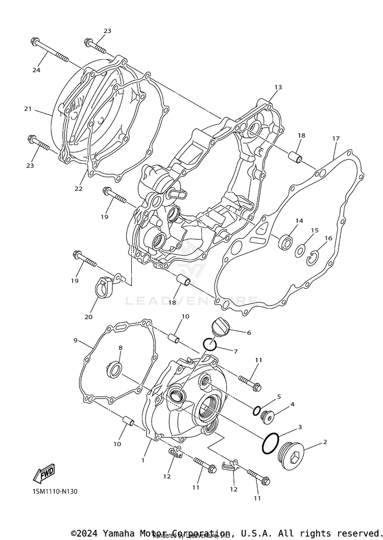 Crankcase Cover 1 YZ250F - YZ250FHL - 2017 Schematic