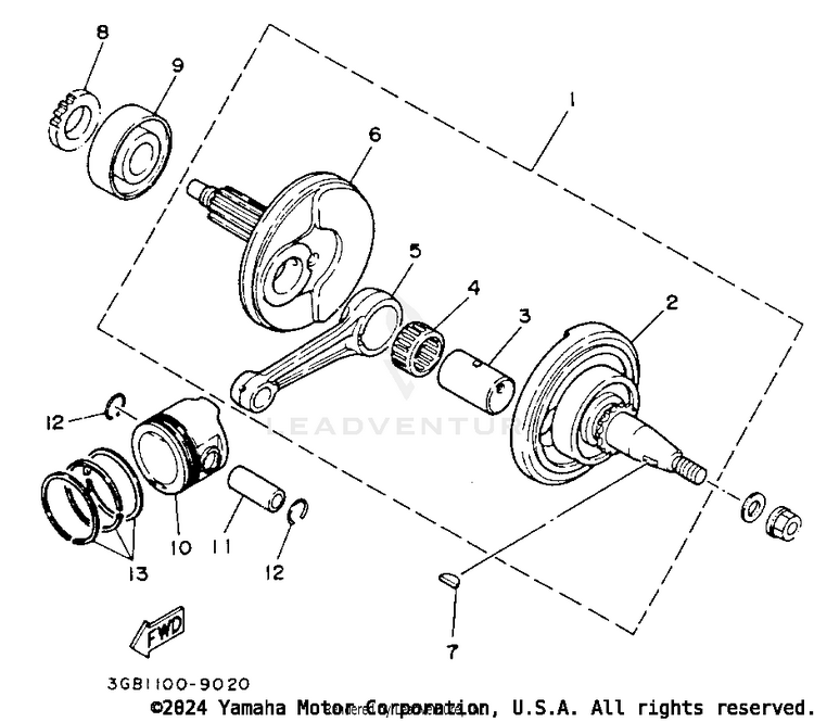 Crankshaft - Piston Schematic
