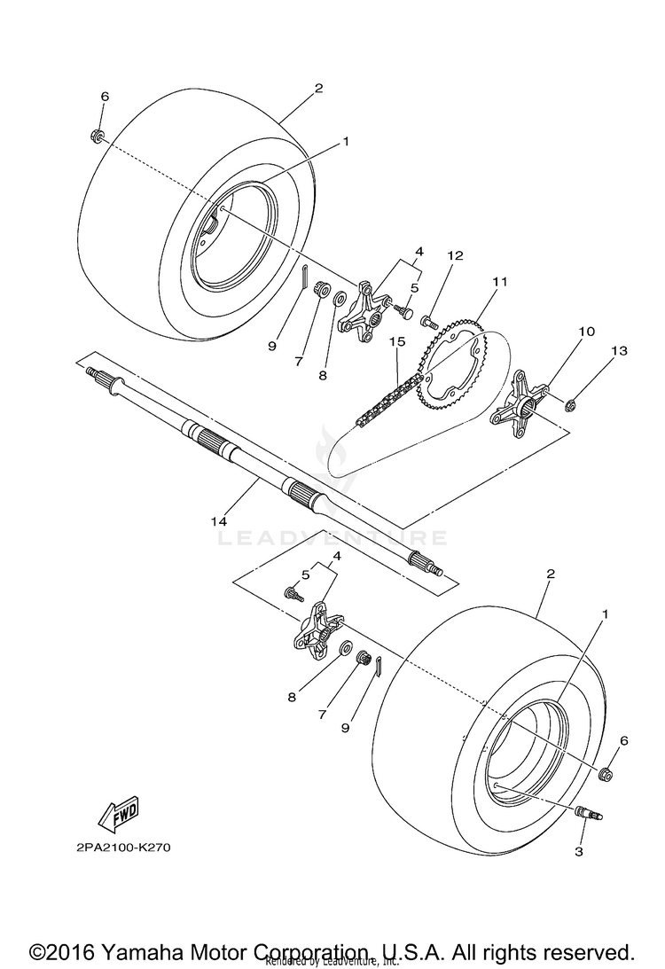 Rear Wheel RAPTOR 125 - YFM125RBL - 2012 Schematic