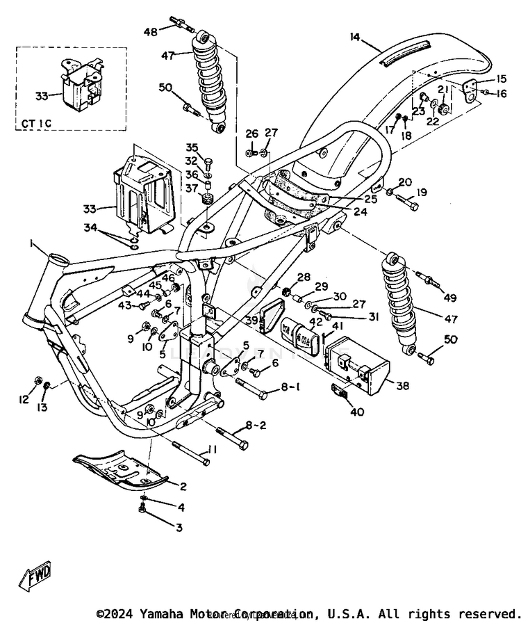 Frame, Rear Cushion & Rear Fender Schematic