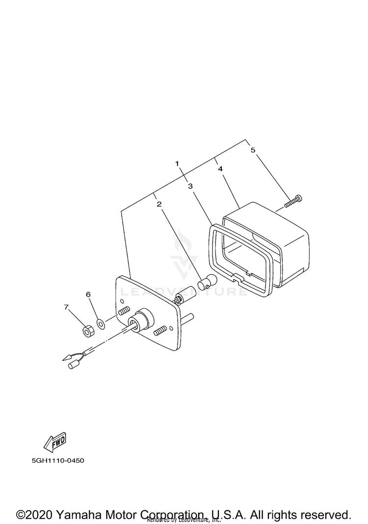 Taillight KODIAK 4WD HUNTER - YFM400FAHN - 2001 Schematic