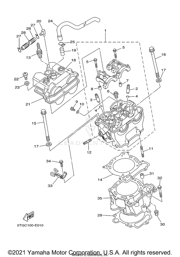 Cylinder YFZ450 - YFZ450XGY - 2008 Schematic