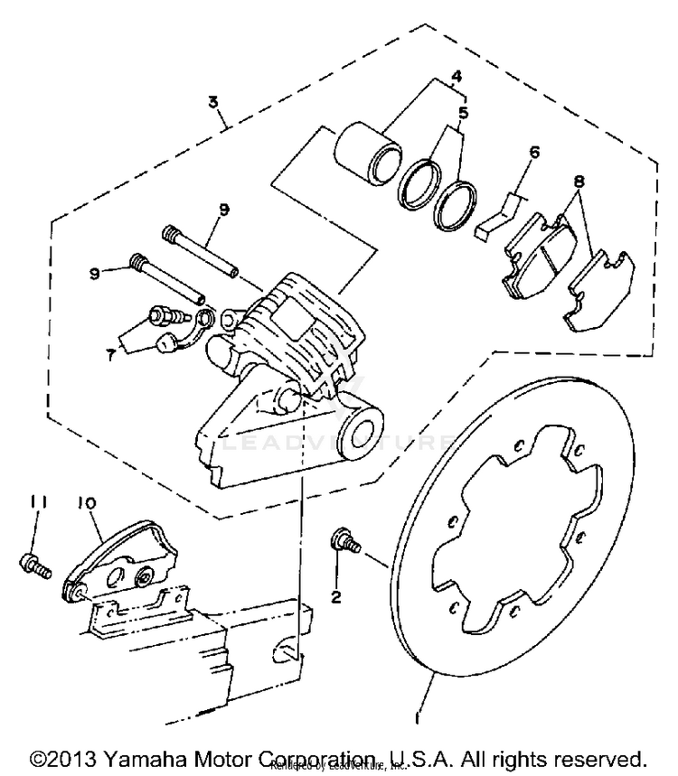 Rear Brake Caliper Schematic