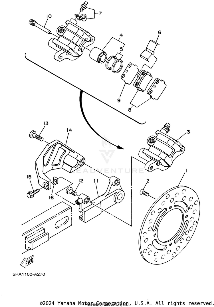 Rear Brake Caliper Schematic